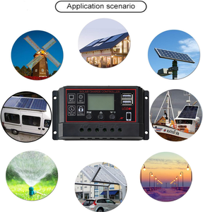 Regulador <span class=keywords><strong>Solar</strong></span> de 10A 20A 30A Automático 12V 24V con Temporizador de Encendido/Apagado por Horas, USB Dual y Pantalla LCD - Product Image 4