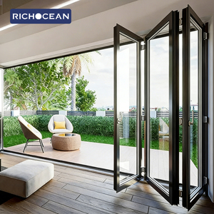 Portes pliantes accordéon RICHOCEAN pour terrasse, véranda, extérieur, modernes, en aluminium et verre, pour villa - Product Image 4