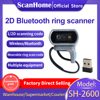 Pemindai Cincin Nirkabel Bluetooth SH-2600, Mudah Dibawa, Antarmuka USB, Dapat Dipakai di Jari, Responsif, Produk ScanHome Tersedia