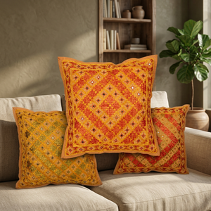 Designer Mirror Work Cushion Covers - Product Image 2