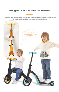 دراجة رياضية للأطفال في الهواء الطلق Pu <span class=keywords><strong>3</strong></span> عجلات إطار ألومنيوم ولسن سن دفع سيارة دراجة ثلاثية العجلات متوازنة 5 في 1 - Product Image 5