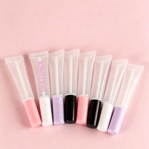 Empty 15ml <b>Pink</b> Lip Gloss Tubes Soft Squeeze Tubes Custom Logo and Box with Applicator - Product Image 4