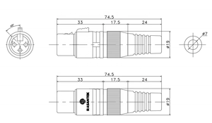 Chất lượng cao 2U "mạ vàng nữ 3 pin XLR âm thanh jack nữ cắm âm thanh video kết nối - Product Image 2