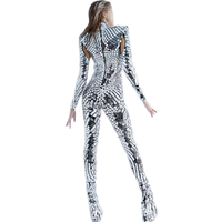 Miroir body Jazz danse Unitard scène brillant strass paillettes Costume femmes Sexy Club fête combinaisons Performance porter