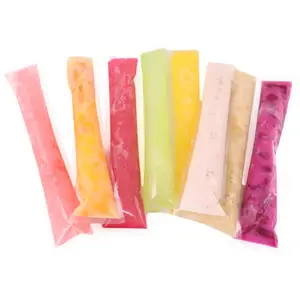 Magic Brand 500pcs Low Moq Disposable Transparent Three Side Seal Bags With Zipper Ice Pop Plastic Tube