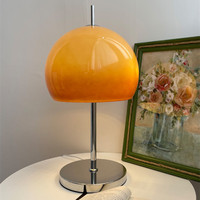 Lampe sur pied LED moderne en fer forgé, design champignon, avec abat-jour en verre dégradé, pour la maison, le bureau, la chambre et le salon