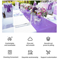 Nappe et coureurs de table à manger en satin élégant lavable de luxe standard personnalisé chinois pour la fête d'événements de mariage