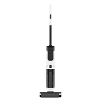Laveuse de Sol Portable à Double Réservoir, Aspirateur Balai Humide/Sec Auto-Nettoyant, Rouleau pour Tapis, Assistant Vocal Bilingue, Idéal pour Hôtels