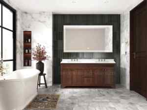Mueble de Baño con Lavabo Bajo Encimera y Estructura de Madera, Nuevo - Product Image 6