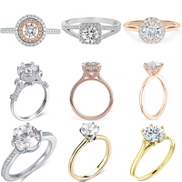 Bague tendance 2022 en argent sterling 925 certifié avec moissanite ronde sertie griffe, cadeau unisexe pour femme, bijou étoile éternelle