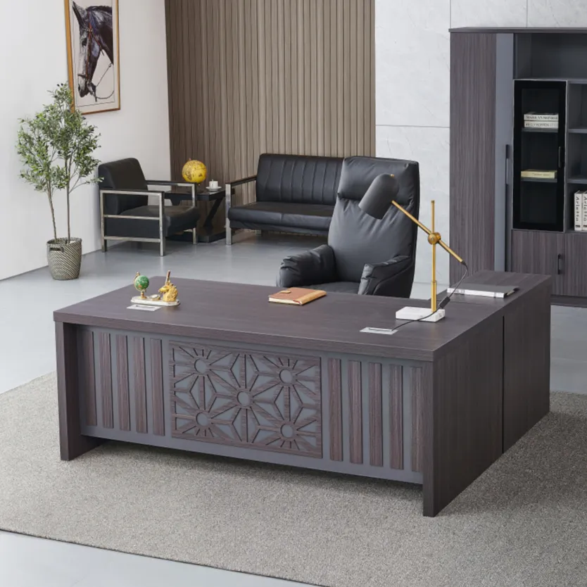 Kaufen Sie billig China Fabrik Büromöbel Schreibtisch Luxus Büro tisch Designs CEO Executive Desk Manager L-förmigen MDF-Tisch