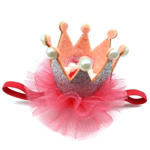 Baboney tinta unita in maglia eco-friendly Design Pet <span class=keywords><strong>cane</strong></span> corona cappello per cani <span class=keywords><strong>di</strong></span> piccola taglia accessori per capelli estivi per feste <span class=keywords><strong>di</strong></span> compleanno - Product Image 3