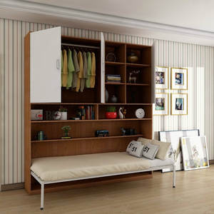 Mueble de dormitorio montado en la pared, <span class=keywords><strong>armario</strong></span>, <span class=keywords><strong>cama</strong></span> de pared <span class=keywords><strong>Horizontal</strong></span>, sofá plegable de madera - Product Image 5