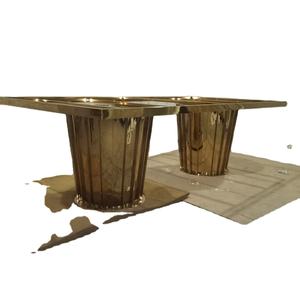 Mesa de Comedor para Hotel o Bodas con Estructura de Acero Inoxidable de Alta Calidad, Cubierta de Vidrio, Patas Ajustables y Fijación con Ventosas - Product Image 2
