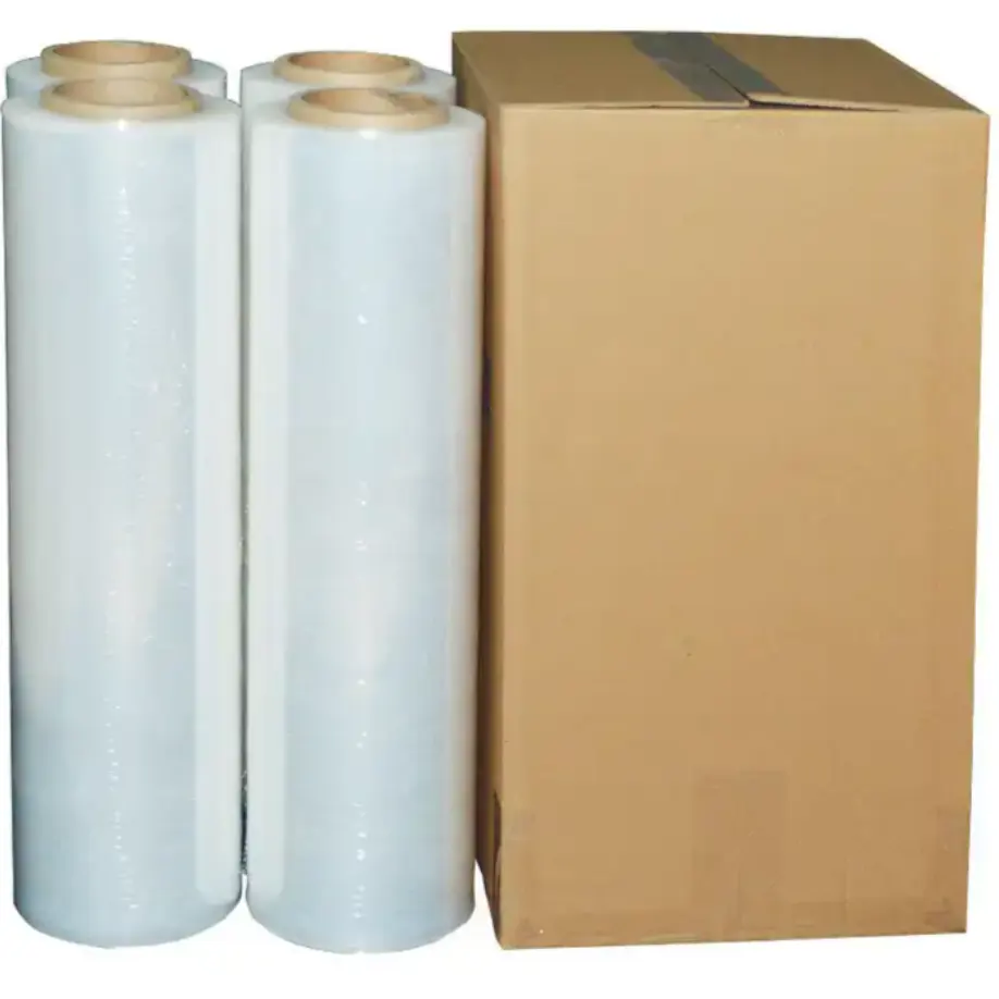 Customized pallet plastic wrapping PE lldpe stretch wrap film roll goods parcel packing stretching film