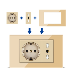 BAOBEN Prise Murale Standard UE Italie avec Interrupteur USB Charge Rapide Type C, Module de Fonction DIY 4*2 4*4, Doré - Product Image 1