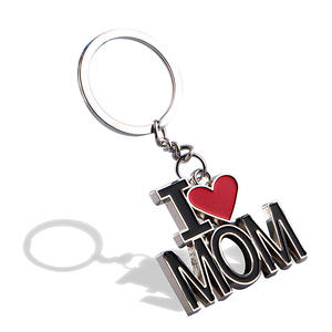 Porte-clés avec lettre I love mom et papa, porte-clés créatif, à la mode, petit LOGO, cadeau, personnalisable, 1 pièce - Product Image 1