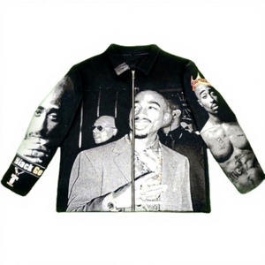 Giacca Invernale Personalizzata con Cerniera Stile Hip Hop, Giacche con Zip in Tessuto Intrecciato Cucite a Mano per Uomo - Product Image 1