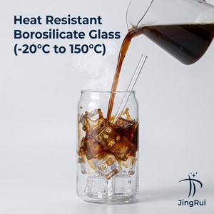 Bicchiere di Lusso Portatile da 16oz 500ml in Vetro con Coperchio, Materiale Senza BPA per Caffè Freddo, Logo Personalizzabile - Product Image 3
