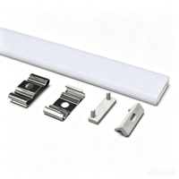 Profilé en aluminium sur mesure pour bande LED, éclairage de plafond LED, luminescence 3 faces, canal en aluminium avec couvercle en PC