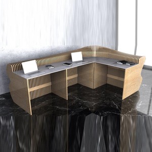 Bán Bàn Tiếp Tân Văn Phòng Điều Hành Hiện Đại Sang Trọng Thiết Kế Mới Tham Số Bằng Gỗ Lớn Hình Chữ L - Product Image 1