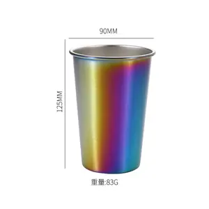 Regenboog Gekleurde Industriële Reus Oem Bier Tumbler Cup Custom Reis Mok Met Deksel