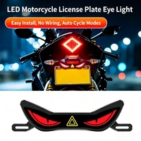 Vente en gros - Feu de plaque d'immatriculation universel 12V pour moto, LED œil de démon, clignotant d'avertissement, étanche, pour feu arrière de moto