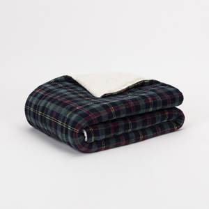 Manta Polar de tartán de estilo Vintage, Manta de forro Polar de Sherpa suave y cálida Reversible - Product Image 6