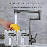 Robinet mural articulé en acier inoxydable 304 sur mesure, style classique moderne, débit élevé, pour nettoyage latéral de cuisinière de cuisine commerciale