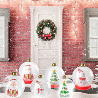 Décorations de boules de Noël géantes gonflables pour l'extérieur Boule de Noël décorée en PVC avec lumière LED pour jardin, pelouse, arbre, porche, piscine.