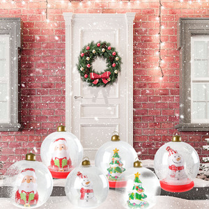 Giant <strong>Xmas</strong> Ball <strong>Decorations</strong> Outdoor <strong>Inflatables</strong> Christmas PVC Decorated Ball with LED Light for Yard Lawn Tree Porch Pool - Product Image 5