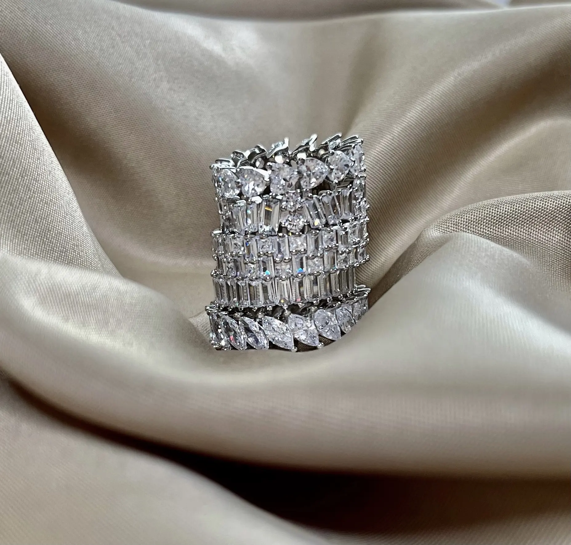 Dylam Wholesale Sterling Silver Women Luxury Girls Rings Set Eternity CZ Lady Wedding Bulk Fashion Trendy Jewelry 2022