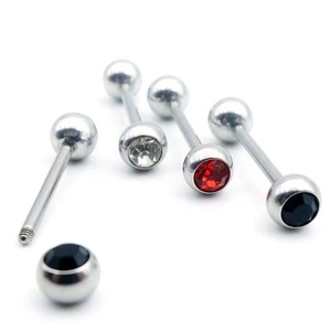 Boucles d'oreilles barbell en acier inoxydable Gem Industrial, bijoux de corps tendance pour mariage, fiançailles, piercing orthodoxe - Product Image 4