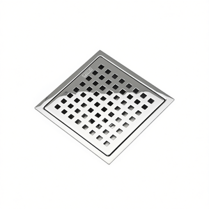 Desagüe de Ducha Cuadrado Moderno D0100HPLG4Y de 6 Pulgadas, Acero Inoxidable con Acabado Pulido y Electrochapado para Uso en Hoteles - Product Image 1