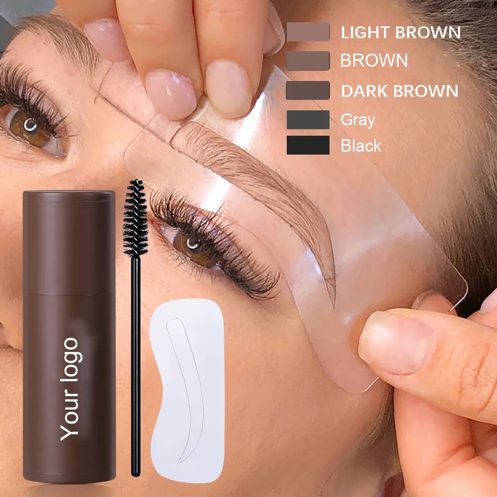 oem eyebrow shape stamp wholesale private label perfect eyebrow stamp kit makeup waterproof low moq eyebrow stamp