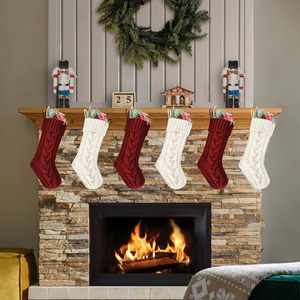 Wholesale Santa Claus Design 18 Inches 46cm High Capacity Knitted Christmas Stockings - Product Image 2