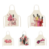 Vernis à ongles rouge à lèvres maquillage motif impression tabliers pour enfants et adultes tablier en lin cuisine cuisson peinture porter 17 couleurs