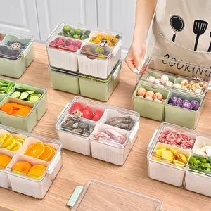 Stackable Plastic Refrigerator Storage Container Large Capacity Kitchen Food Organizer Storage Boxes