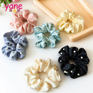 סאטן ושיער פנינה scrunchies אביזרים בד בתפזורת בד גומי גומיות שיער משי בתפזורת - Product Image 3