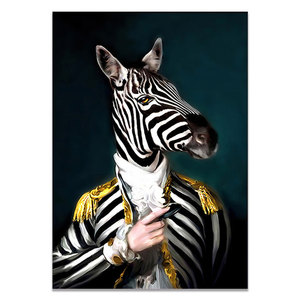 Póster abstracto de Animal para decoración de entrada, pintura en lienzo con estampado de elefante, León, <span class=keywords><strong>cebra</strong></span>, para pared - Product Image 1