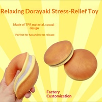 Jouet à presser TPR simulé Dorayaki à rebond lent pour soulager la tension, vente en gros de jouets squishy pour la libération quotidienne de la pression
