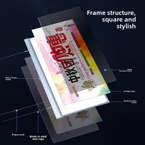 Siêu mỏng <span class=keywords><strong>LED</strong></span> thắp sáng hai mặt treo dấu hiệu nhôm quảng cáo hiển thị cho trung tâm siêu thị có tính năng Vẽ Hộp đèn - Product Image 5