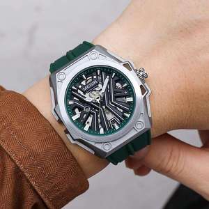 Megir 8603 Men Watch Fashion Hollow Out Luminous Hands 8603G <b>Automatic</b> Movement Mechanical Silicone Band Casual Man Watches - Product Image 6