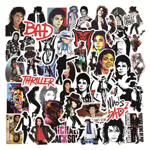 50Pcs Popular Singer Michael Jackson Personality Graffiti Sticker For Fans Laptop Notebook Bottle Waterproof Singer Label