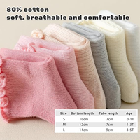 Chaussettes bébé à volants pour filles, antidérapantes, avec grip, mignonnes et décorées de volants |   Coton doux d'intérieur à volants