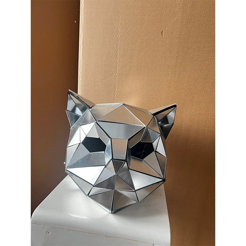 Nightclub Headwear Sliver Mirror fox Mask Animal Helmet Cosplay