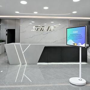 Téléviseur intelligent Android 12 blanc de <span class=keywords><strong>32</strong></span> <span class=keywords><strong>pouces</strong></span> avec batterie intégrée USB/WiFi <span class=keywords><strong>Full</strong></span> <span class=keywords><strong>HD</strong></span> tactile LED LCD avec support mobile - Product Image 2