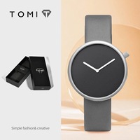TOMI T078 Modische Herren-Armbanduhr Wasserdicht Lederarmband Legierungsgehäuse Quarzwerk Elegante Uhr für Männer