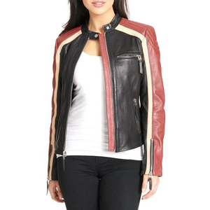 Nouvelle veste en cuir pour femme, col montant, printemps et automne, veste en cuir fine pour femme, OEM - Product Image 6