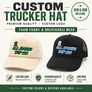 Gorra Trucker de Espuma Estilo OTTO Vintage, Bordado de Logotipo Personalizado, Alta Calidad OEM, MOQ Bajo, 5 Paneles, Malla Trasera, Cierre a Presión, para Hombre - Product Image 1